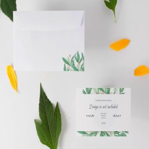 绿叶信封&邀请函样机设计模板 Envelope and Invitation Mock Up