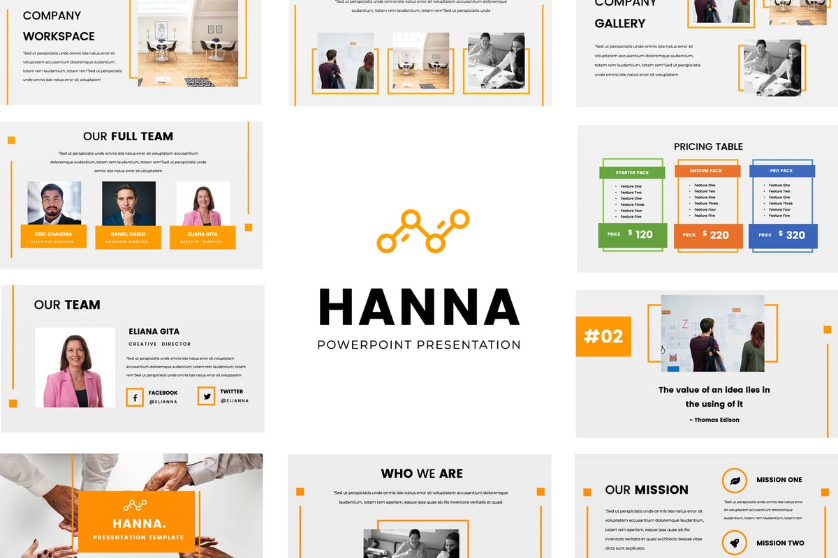 创新互联网服务推广PPT幻灯片模板 Hanna Powerpoint Presentation