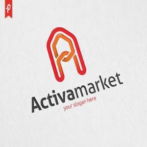 现代独特字母图形logo模板 Activa Market Logo插图1