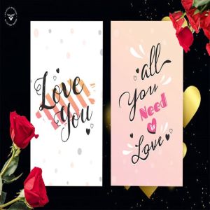粉色系情人节贺卡设计PSD模板 Valentines Day Greeting Card Template插图2