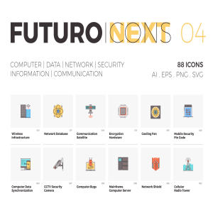 未来风格信息技术科技图标套装下载[Ai]