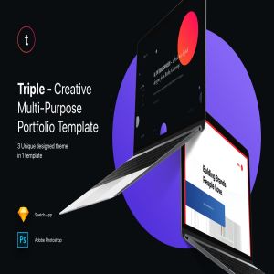 创意代理业务网站/自由职业者个人网站设计UI模板 Triple – Creative Multi-Purpose Portfolio Template
