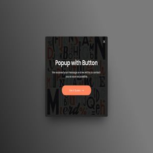 网站通知弹窗窗口设计模板 Popup with Button – Adobe XD