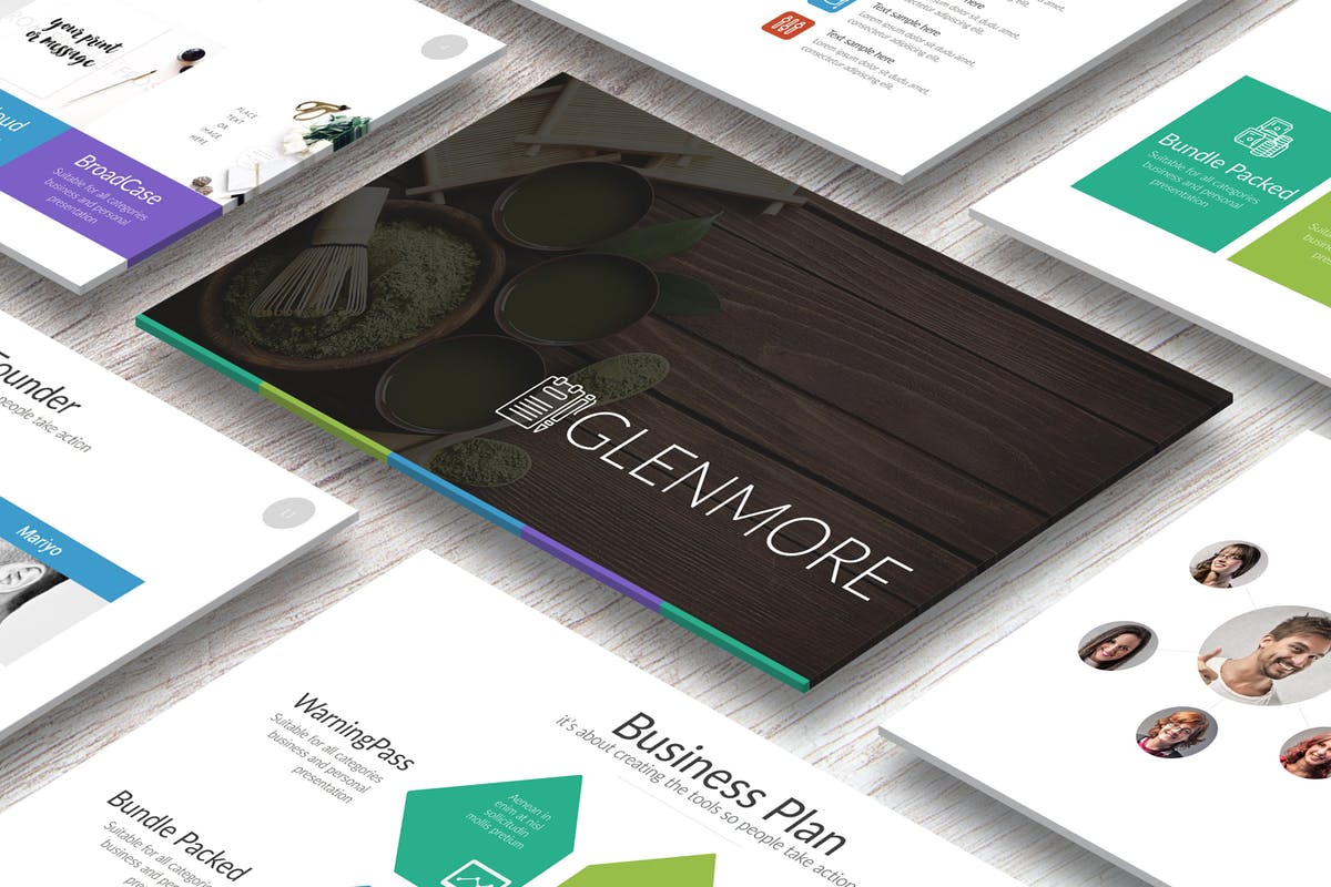 企业SWOT优劣势分析PPT幻灯片模板 Glenmore Portfolio Powerpoint