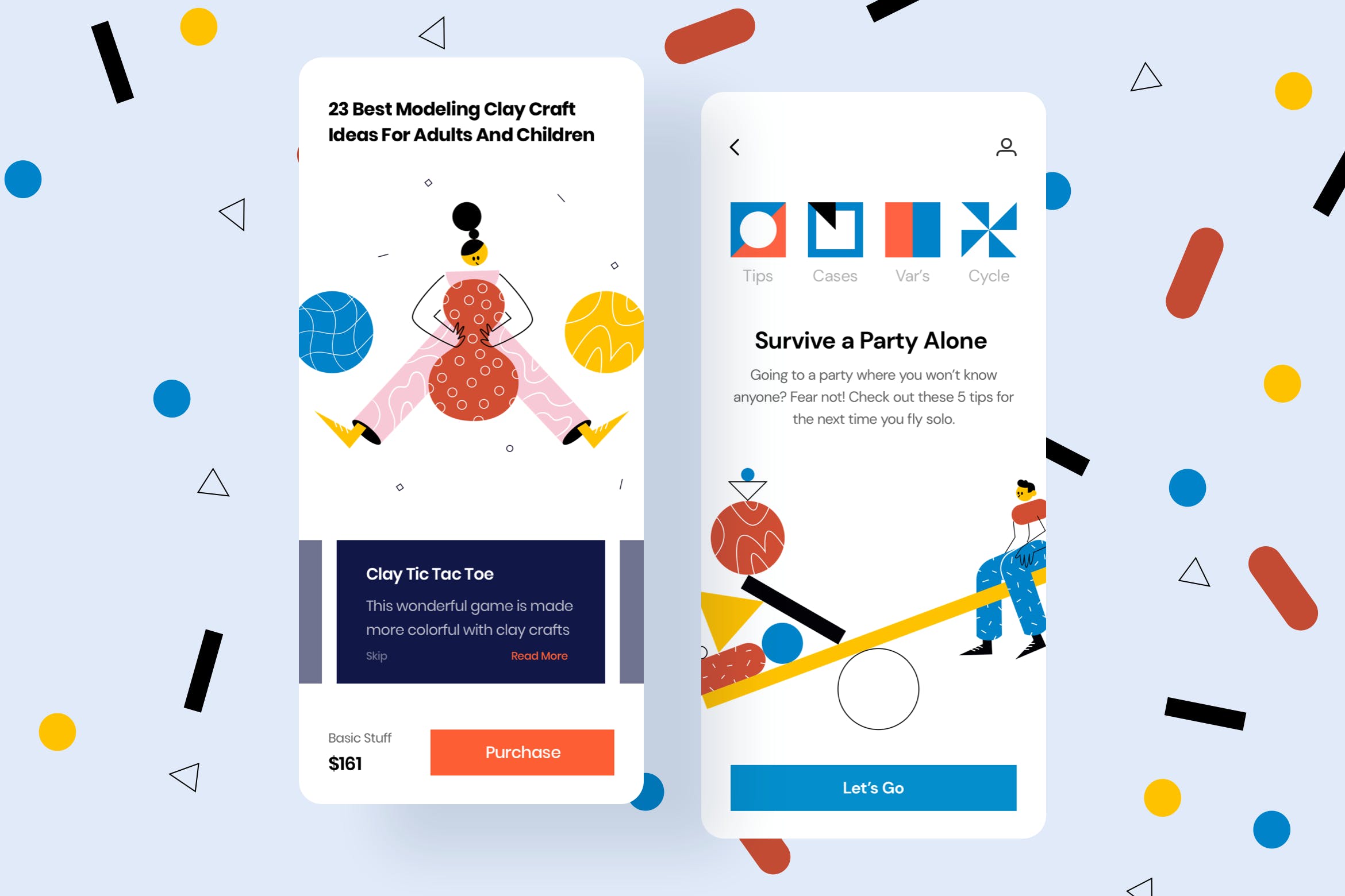 游戏主题APP交互界面设计矢量插画 Game Mobile Interface Illustrations