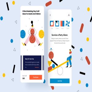 游戏主题APP交互界面设计矢量插画 Game Mobile Interface Illustrations