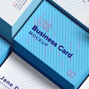 UK标准规格企业＆工作室名片排版设计效果图样机01 UK Business Cards Mockup 01