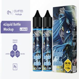 60ml容量电子烟烟油瓶设计样机模板 eLiquid Bottle Mockup v. 60ml-D