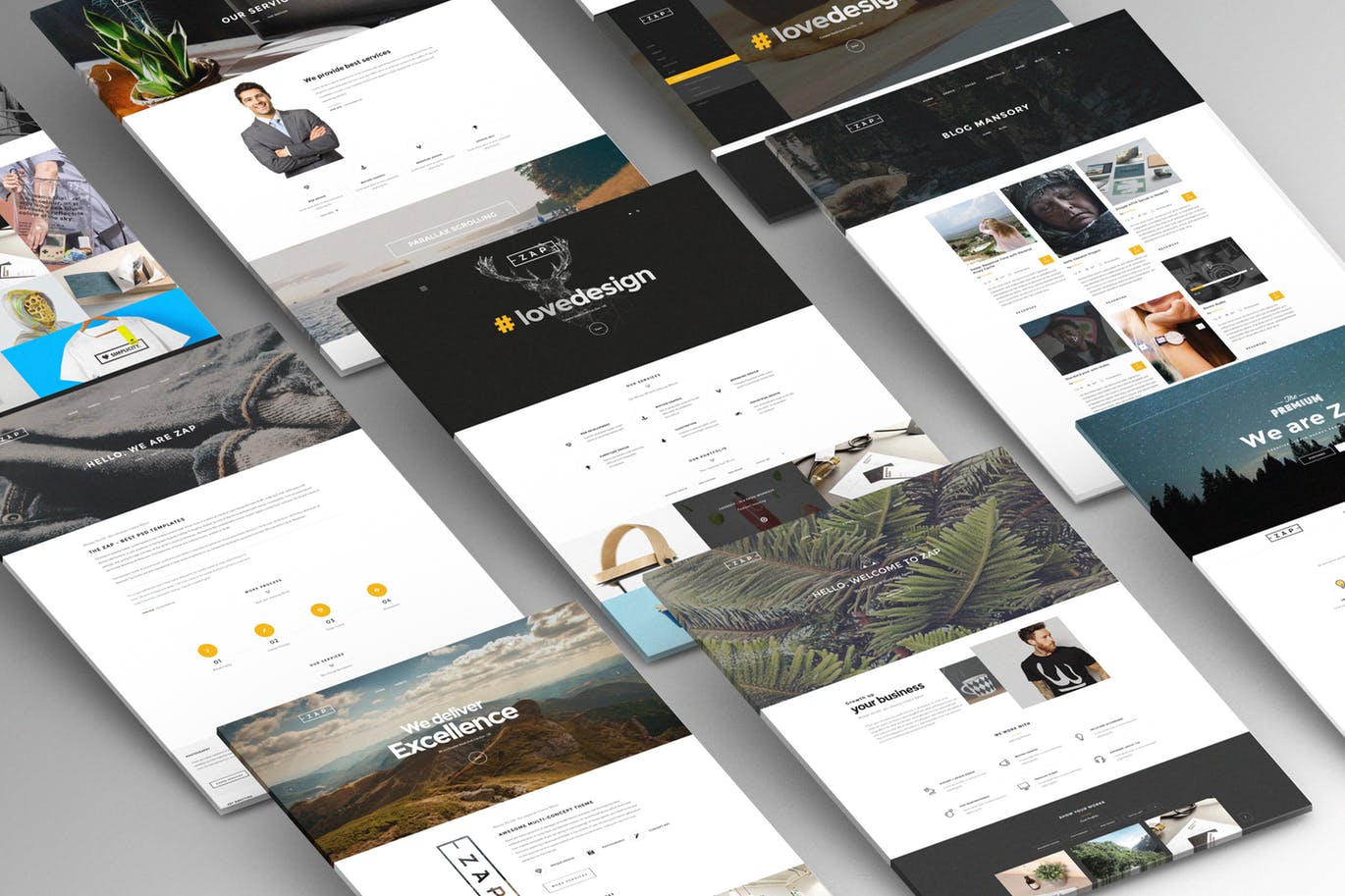 A4纸张大小网站设计作品展示样机模板 A4 Paper Mock Up