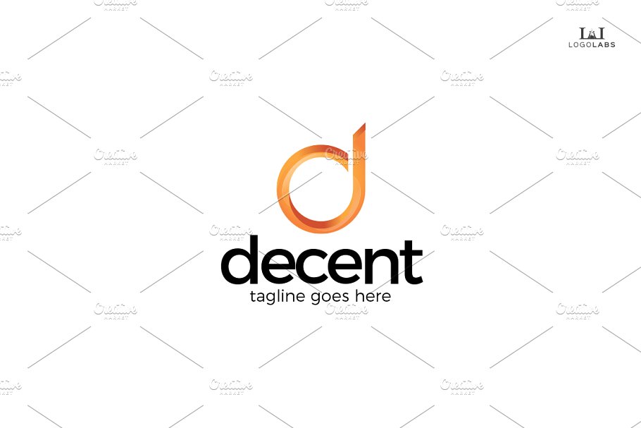 简单、光滑、奢华的字母D Logo  Decent – Letter D Logo