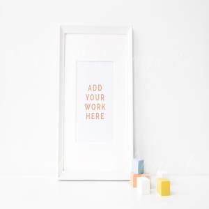 白色木质边框画册相框样机模板 Styled stock photo – Frame mock up