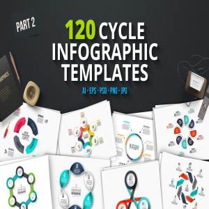120款圆形信息图表幻灯片模板素材（第二部分） 120 cycle infographics (part 2)