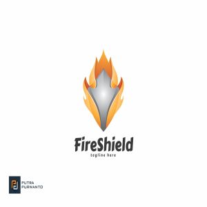 火焰盾牌图形安防品牌商标Logo设计模板 Fire Shield – Logo Template