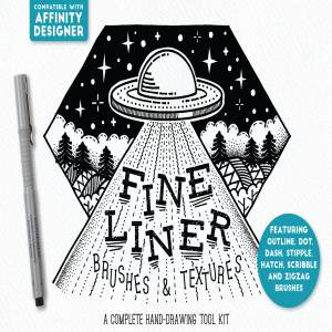素描线条纹理&AI笔刷 Fine Liner – Affinity Brushes