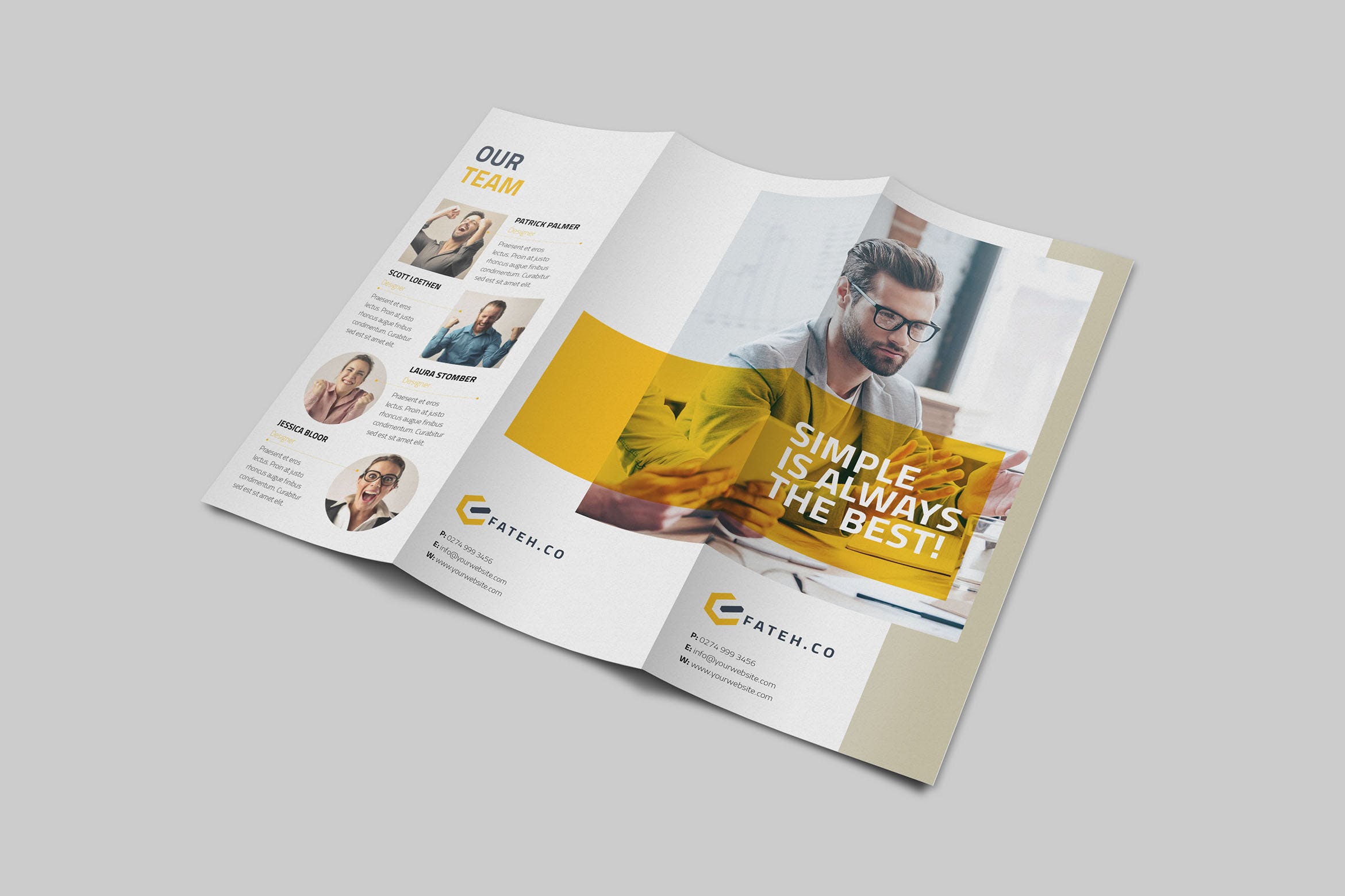 三折六面印刷企业宣传册设计模板 Julian Cooper Trifold