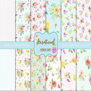 优雅的花饰图案纹理 Watercolor Pattern Sensational