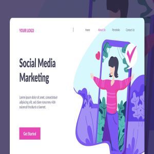 移动营销创意插画网站着陆页设计模板 Mobile Marketing Landing Page Illustration