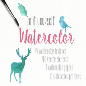 DIY水彩手绘插画师工具包 DIY Watercolor Collection Pro