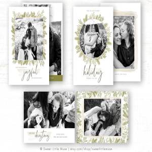 干净利落的圣诞贺卡模板包  Christmas Card Template Bundle