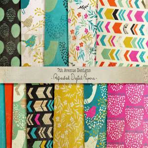 图形&花卉图案纹理纸张纹理 Refreshed Digital Papers