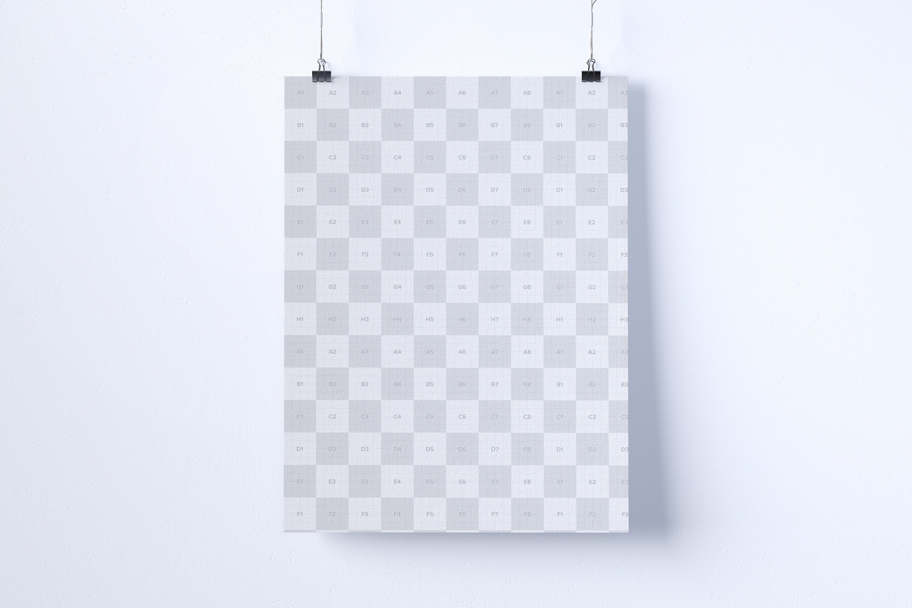 海报排版设计悬挂张贴效果预览样机模板 2:3 portrait hanging poster mockup