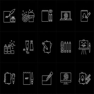艺术创作工具矢量图标素材 Artist Tools Vector Icons