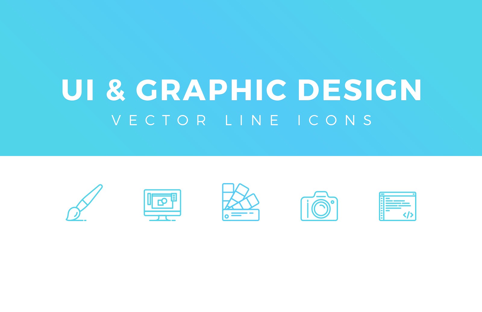设计相关简洁线框图标 UI & Graphic Design Line Icons