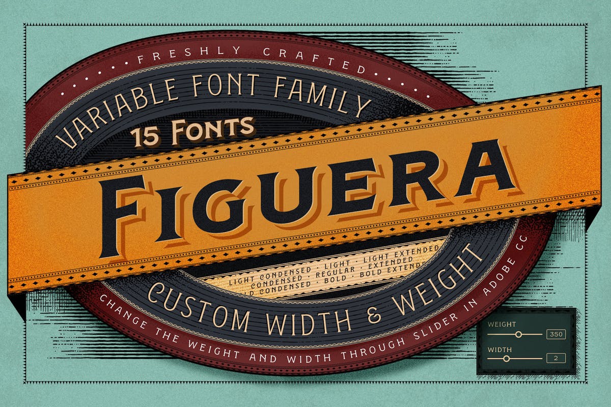 维多利亚时代复古风格衬线字体 Figuera Variable Fonts