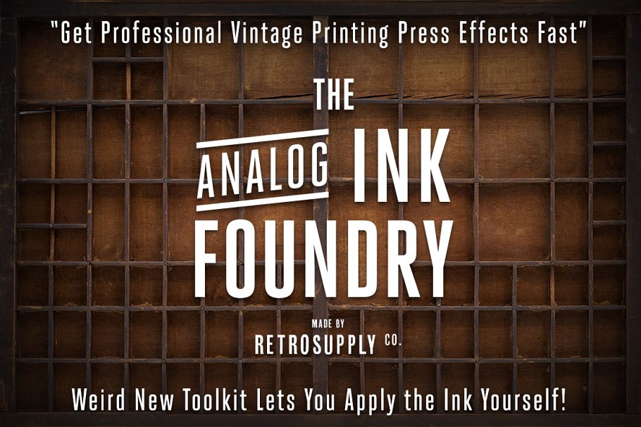 橡胶墨辊印刷效果图层样式 Analog Ink Foundry – PSD Print Kit