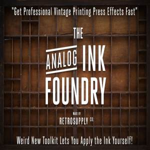 橡胶墨辊印刷效果图层样式 Analog Ink Foundry – PSD Print Kit