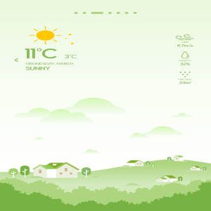 清新背景天气APP应用UI界面设计素材