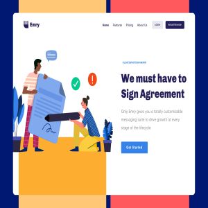 网站服务条款条例主题网站设计矢量插画 Emry – Terms & Condition Header