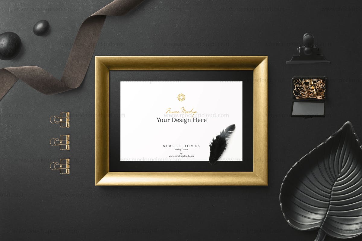 经典样机模板v3-金框画框相框模板 Simple Homes Mockup Vol. 6