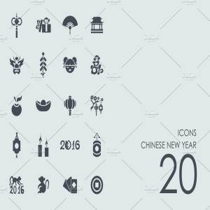 20个中国农历新年图标  Chinese New Year icons