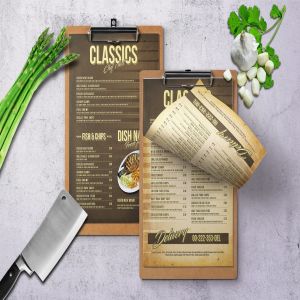 80年代复古风格单页菜单PSD模板 80’s Retro Single Page A4 & US Letter Menu