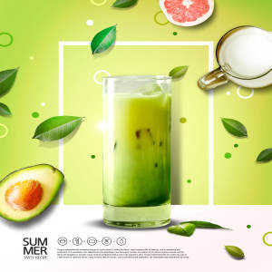 夏日水果冷饮广告宣传海报设计套装