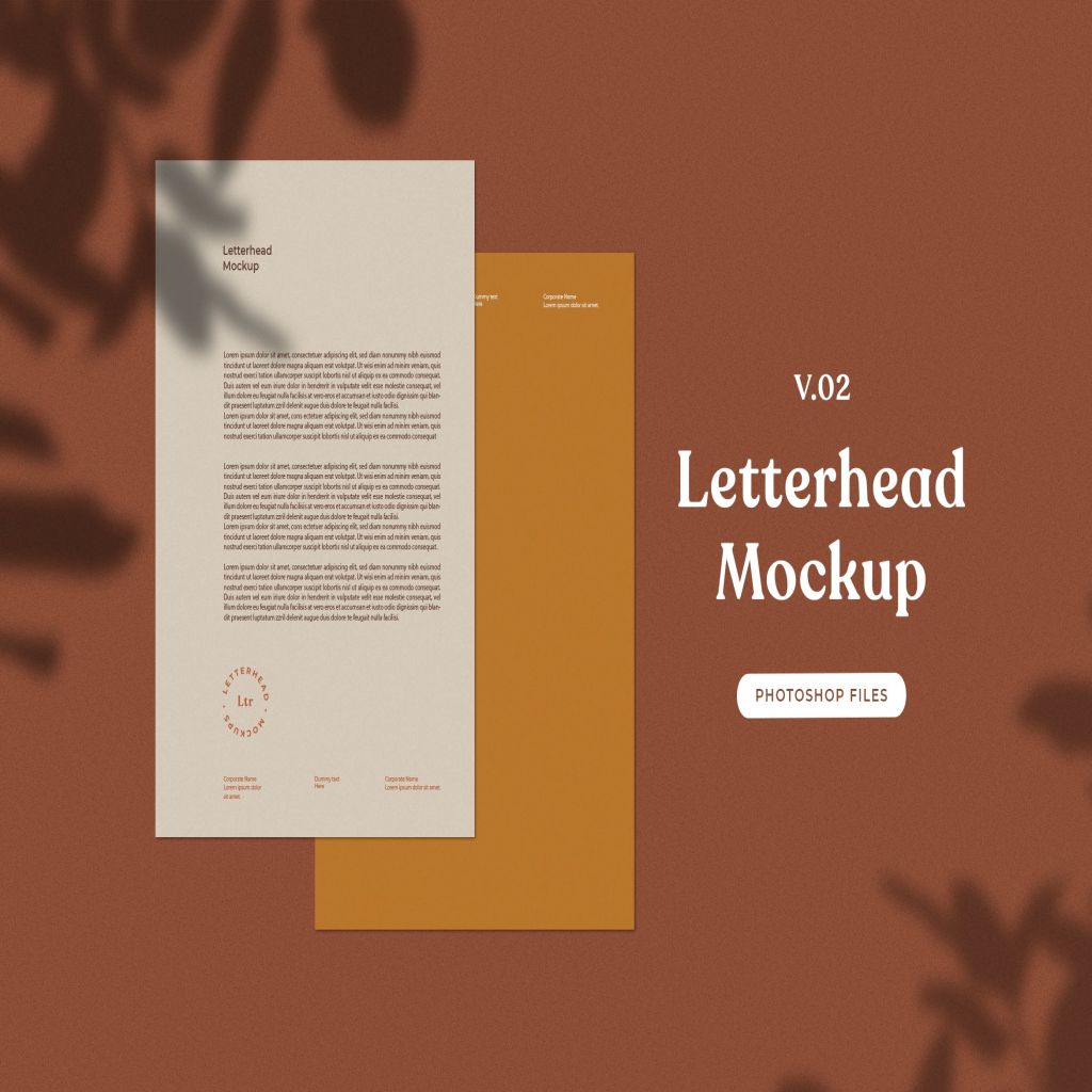 企业标准信纸信头设计效果图样机v02 ADL – Letterhead Mockup.v02插图