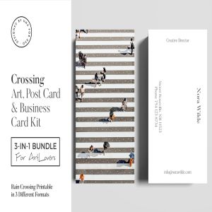 雨中行人水彩艺术办公文具设计套装 Rain Crossing Art & Stationary Kit