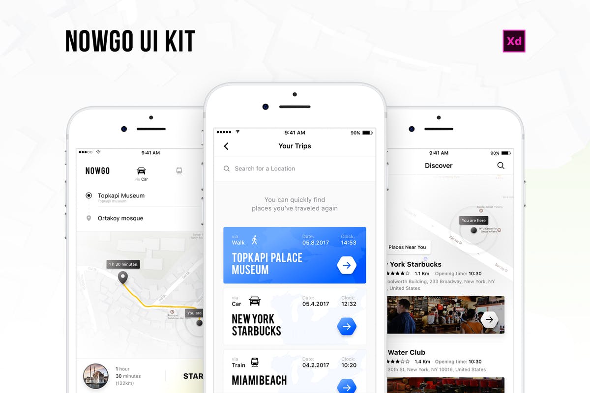 交通出行导航类APP应用UI界面模板 Nowgo UI Kit