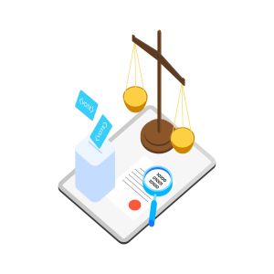 区块链技术智能合约概念插画素材v11 Smart Contract on Blockchain Isometric  11 – TU