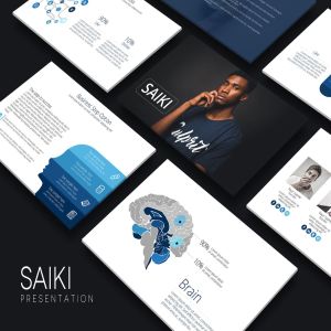 商业方案计划书PPT幻灯片模板 SAIKI Powerpoint Template
