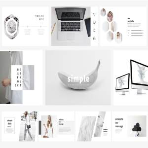 超现代和独特的极简主义ppt模版