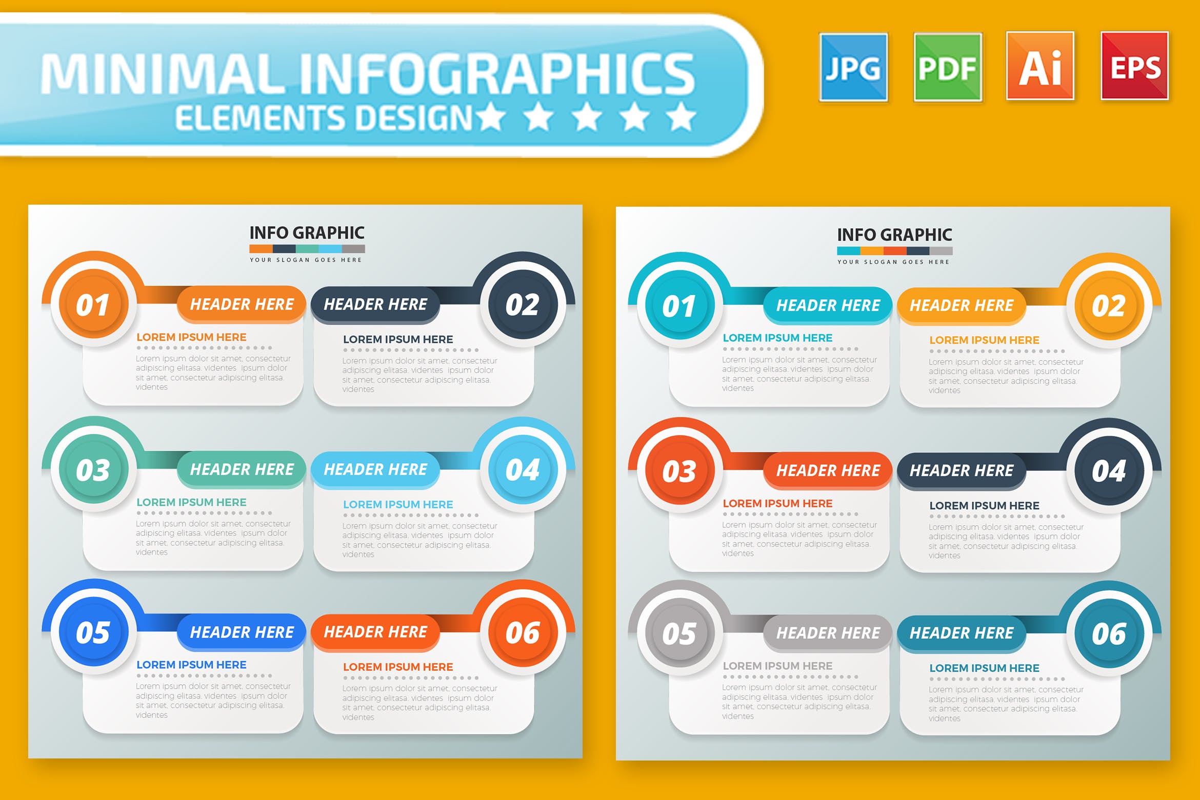 PPT幻灯片步骤要点归纳信息图表设计素材 Infographic Elements