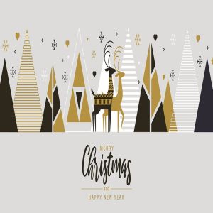 扁平设计风格创意圣诞节贺卡设计模板 Flat design Creative Christmas greeting card插图5