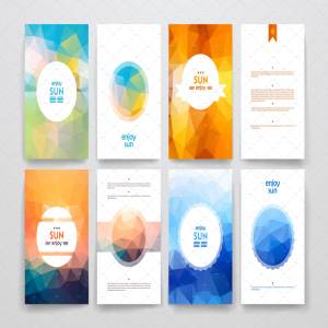 太阳图案背景小册子模板 Sun brochures