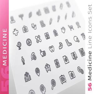 56款医疗行业线形矢量图标下载[ai,eps,png,svg,jpg]