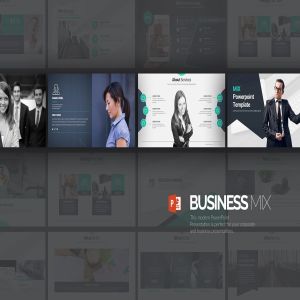 企业公司业务介绍PPT模板制作素材 Business Mix Powerpoint Presentation