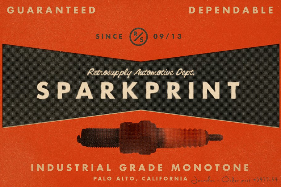 复刻1970年代半色调印刷效果PS动作 SparkPrint – Monotone Action