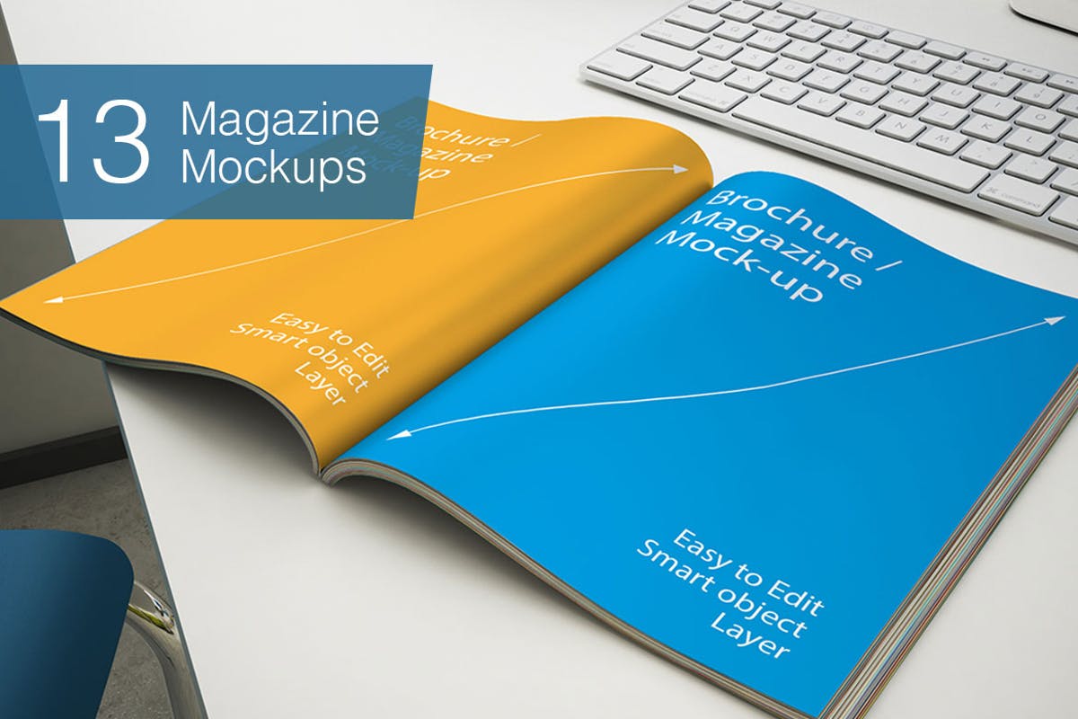 A4多用途企业杂志宣传册样机 Magazine Mockups – 13 Poses