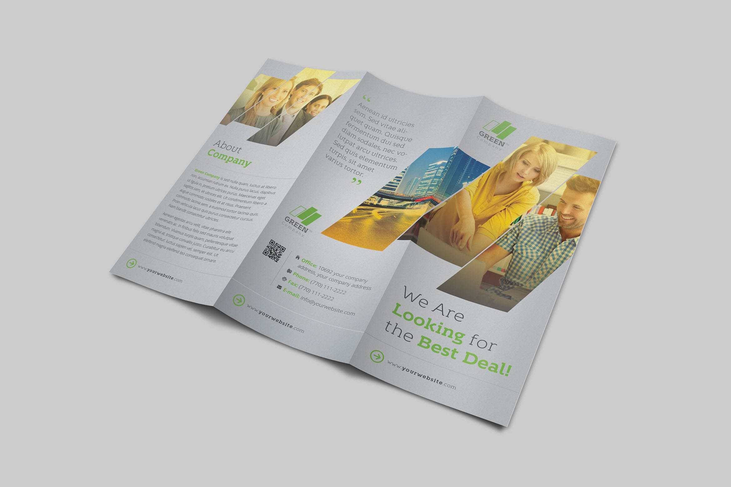 简约设计风三折页企业传单设计模板v2 Clean Business Trifold Vol 2